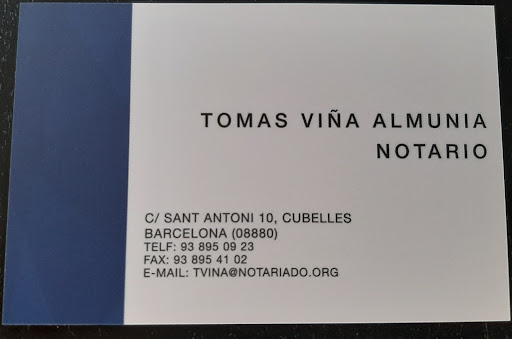 Notaria Tomás Viña Almunia Cubelles (Garraf)