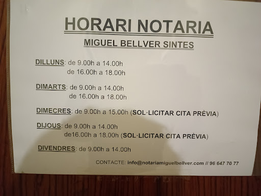 Notaría Ondara MIGUEL BELLVER